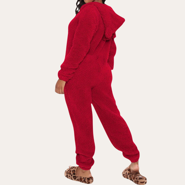 Damen Fleece-Overall mit Kapuze | Vestea