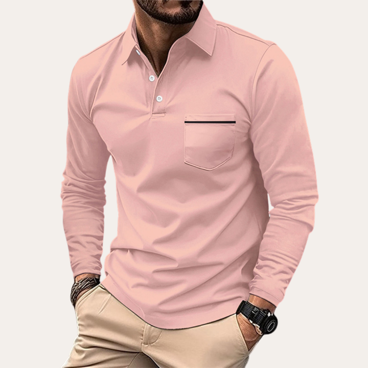 Herren Langarm Polohemd Slim Fit | Vestea