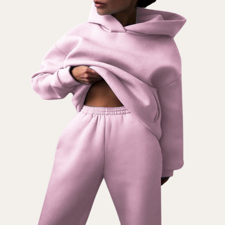 Damen Freizeit Trainingsanzug Zweiteiler Hoodie Set | Vestea