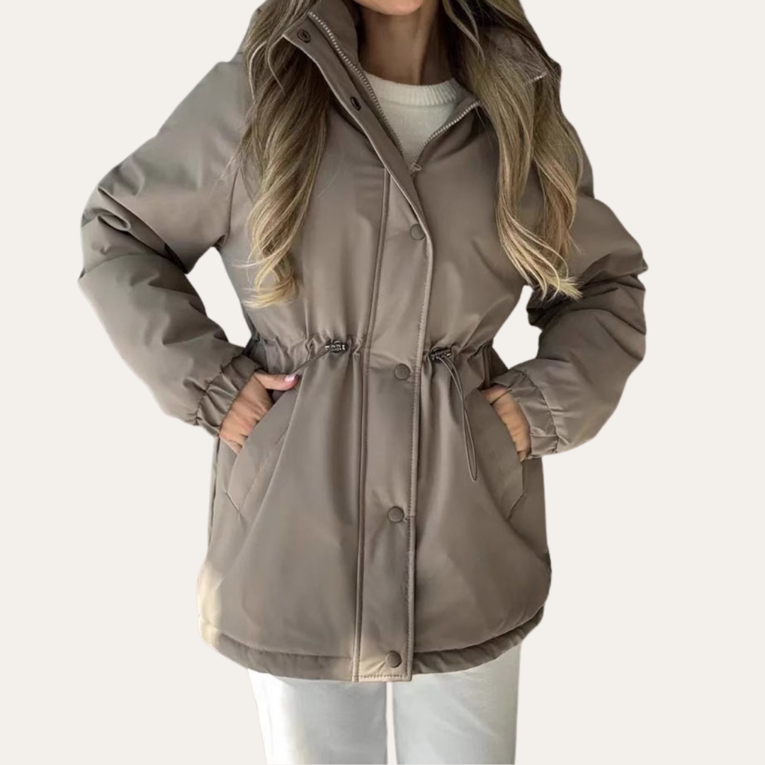 Damen Parka mit Tunnelzug, Stehkragen und Taschen | Vestea