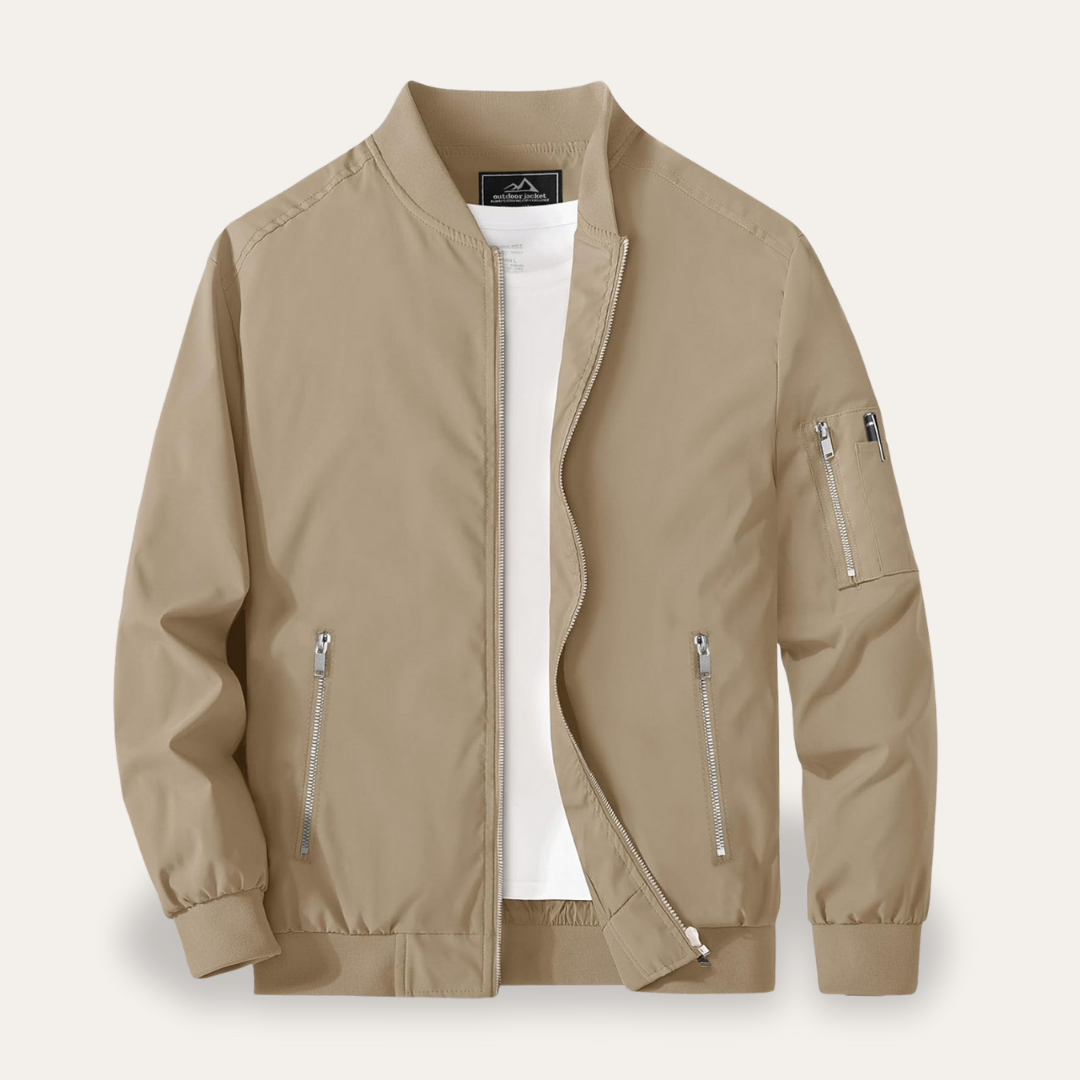 Herren Bomberjacke mit Reißverschluss Taschen Freizeitjacke | Vestea
