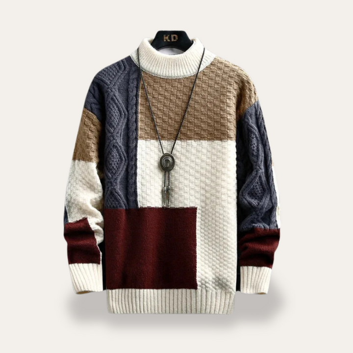 Strickpullover für Herren mit Zopfmuster | Vestea