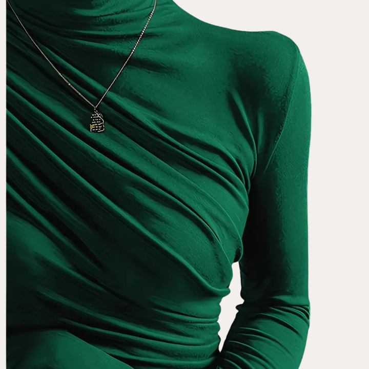 Drapiertes Langarmshirt für Damen | Vestea