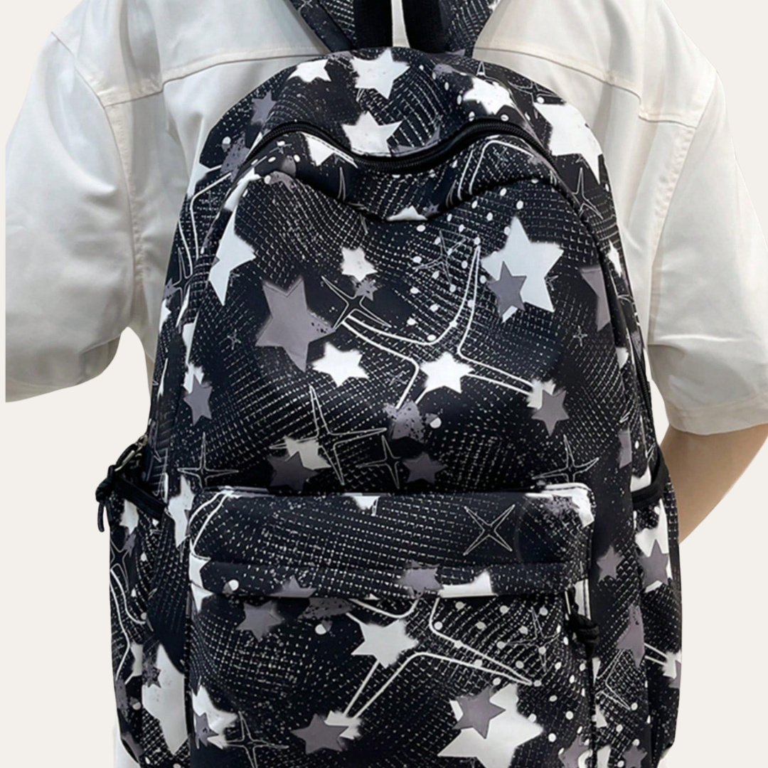 Damen Backpack Sterne Muster Wasserdicht Schulranzen Freizeit Bag | Vestea