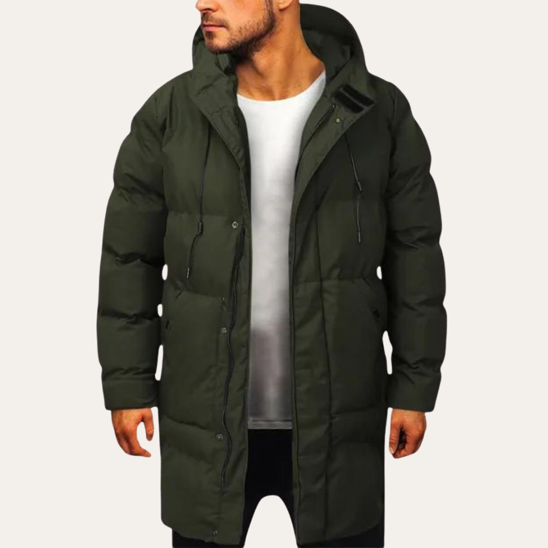 Herren Wintermantel mit Kapuze und Daunenoptik | Vestea