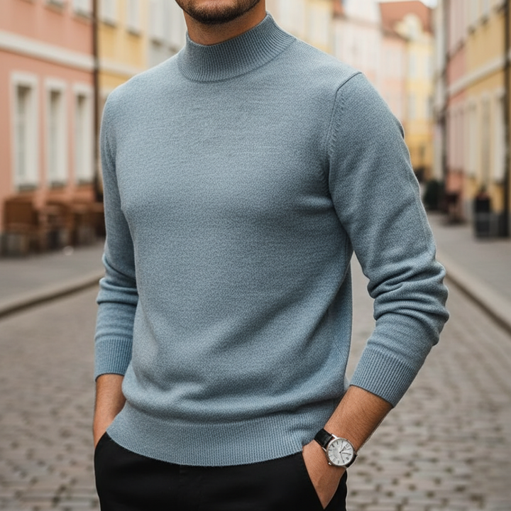Herren Feinstrick Pullover mit Stehkragen | Vestea