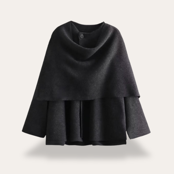 Damen Poncho Mantel Strickjacke Winterbekleidung | Vestea