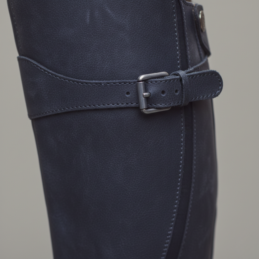 Damen Stiefel Kniehoch Similileder mit Reißverschluss | Vestea