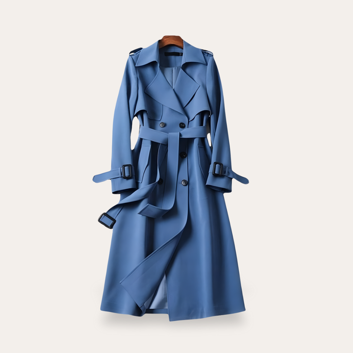 Damen Trenchcoat mit Gürtel und Doppelreiher | Vestea