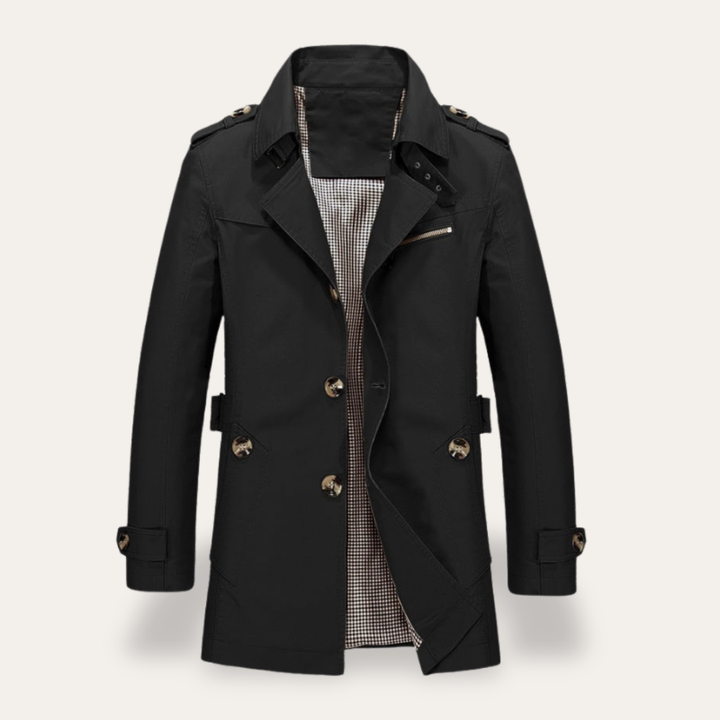 Herren Trenchcoat Mantel Baumwollmix Lang | Vestea