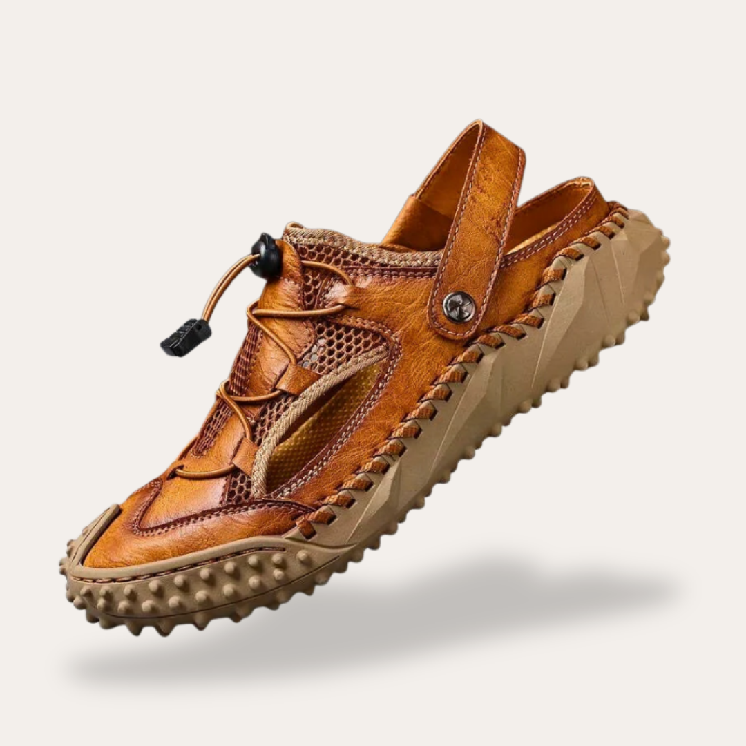 Herren Sandalen ortopedico aus Leder mit rutschfester Outdoor-Sohle | Vestea