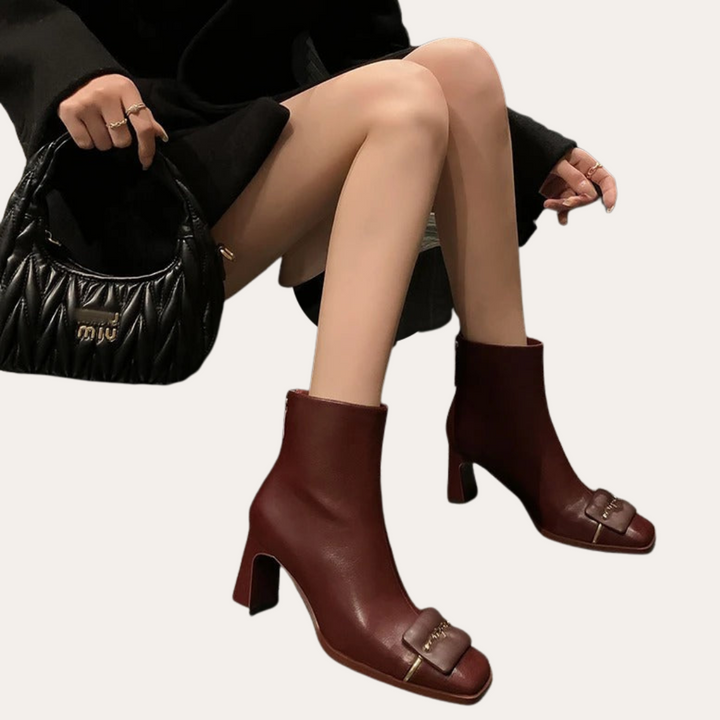 Damen Orthopädische Stiefeletten mit Absatz und Schleife | Vestea