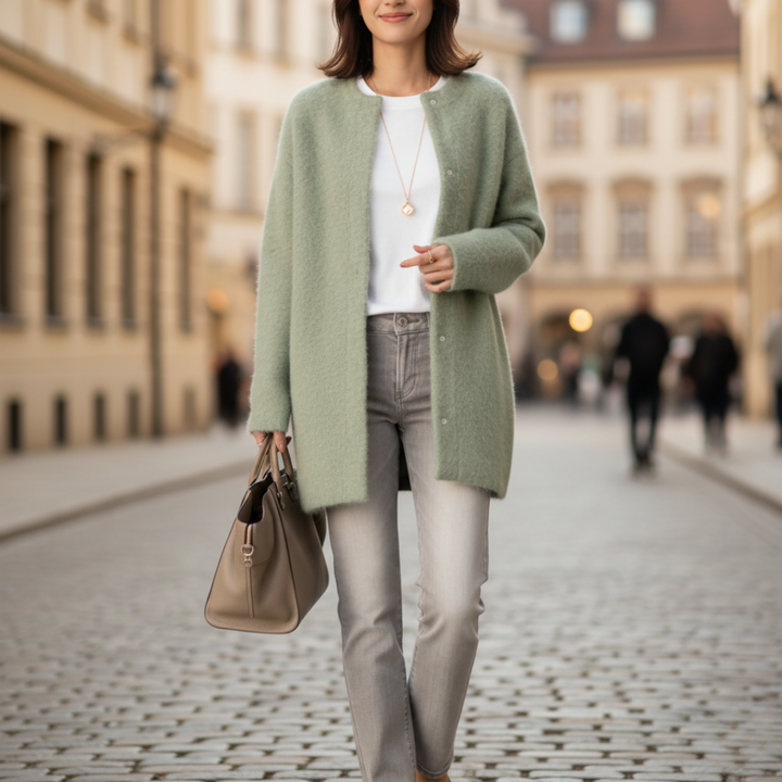 Damen Strickjacke Lang Cardigan | Vestea