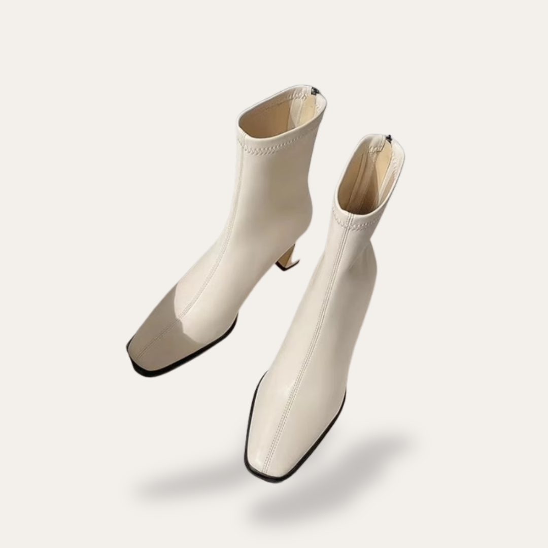 Orthopädische Damen Stiefeletten mit Blockabsatz und Reißverschluss | Vestea