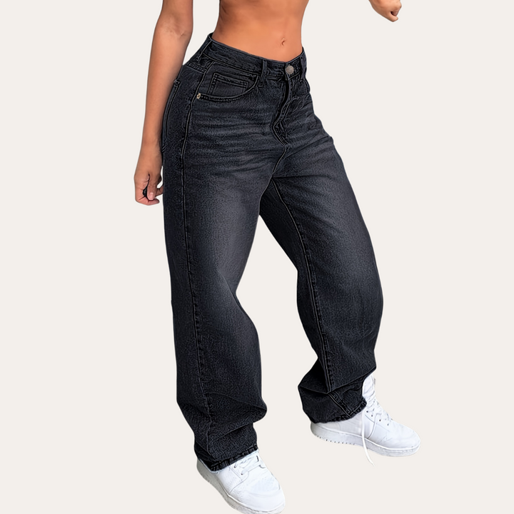 Y2K Weite Denim-Jeans für Damen | Vestea