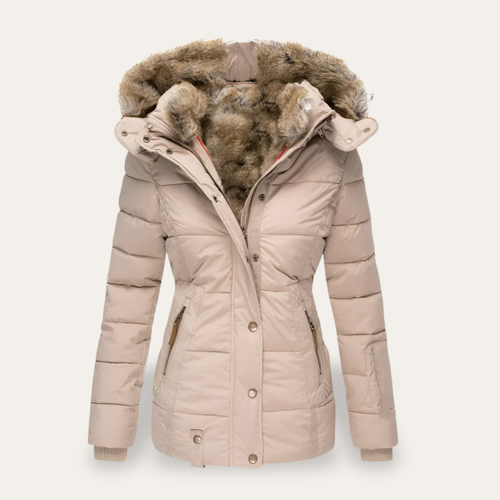 Damen Winterjacke Daunenjacke Warme Steppjacke Pelzkapuze | Vestea