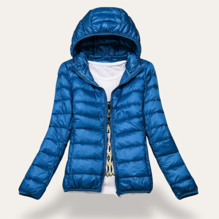 Damen Steppjacke mit Kapuze, leicht, wasserabweisend | Vestea