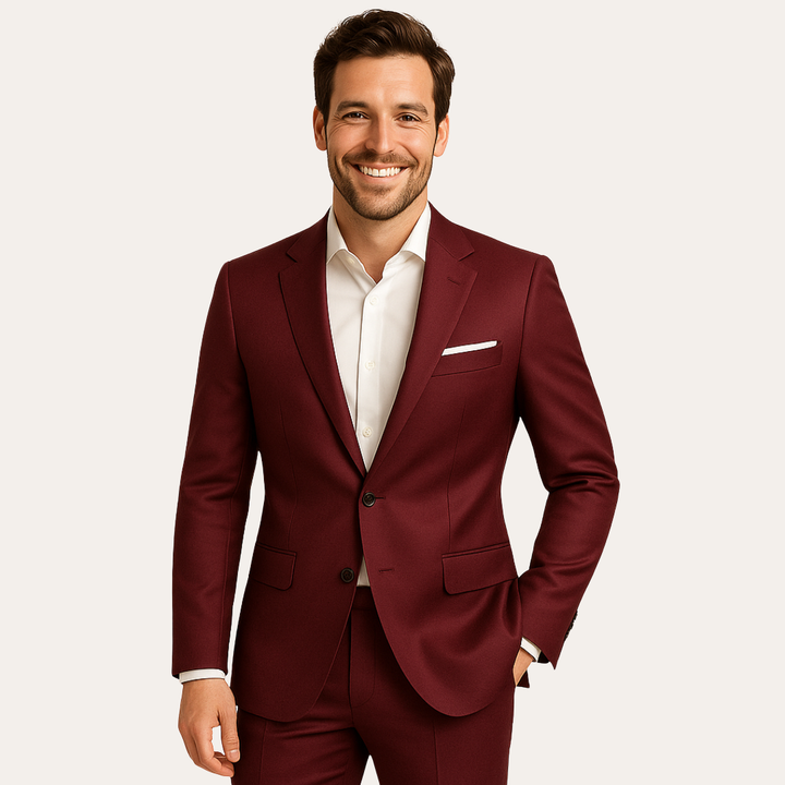 Herren Slim Fit Anzug aus Wollmischung mit Sakko und Hose | Vestea