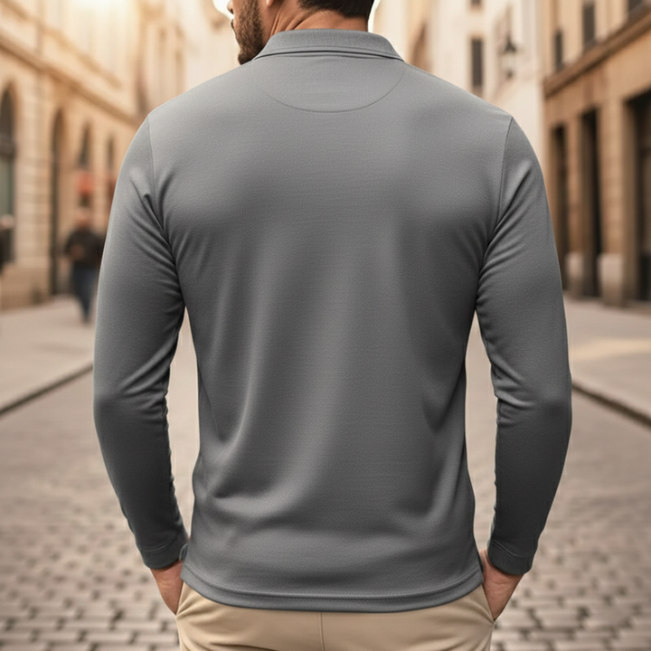 Camiseta de manga larga para hombre tipo polo de alto rendimiento