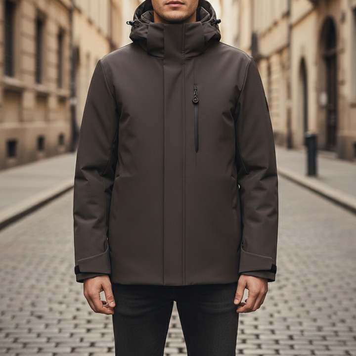 Unisex winter jacket with hood made of functional fabric | Vestea