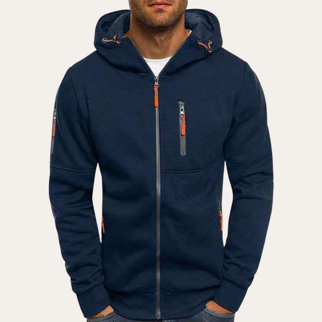 Herren Kapuzenjacke mit Reißverschluss und Taschen | Vestea