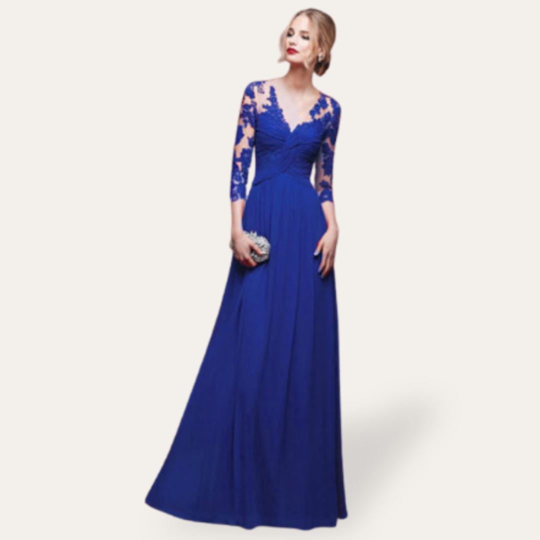 Damen Abendkleid Lang Spitze Elegant Chiffon Festlich | Vestea