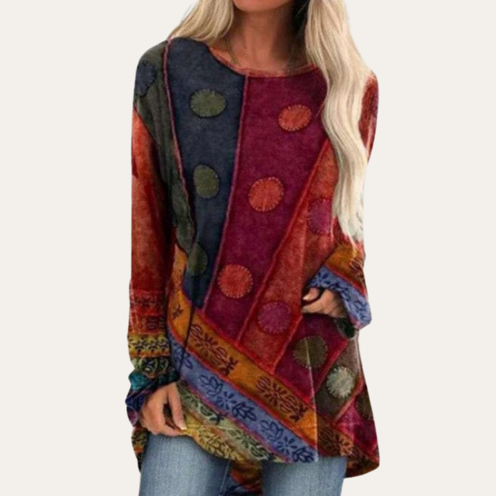 Damen Tunika aus Baumwolle mit Boho-Muster | Vestea