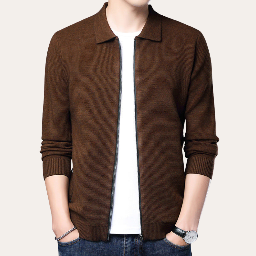 Herren Strickjacke Wollmix mit Reißverschluss | Vestea