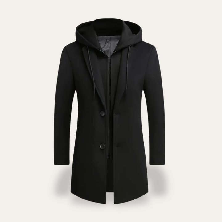 Herren Mantel mit Kapuze Slim Fit | Vestea