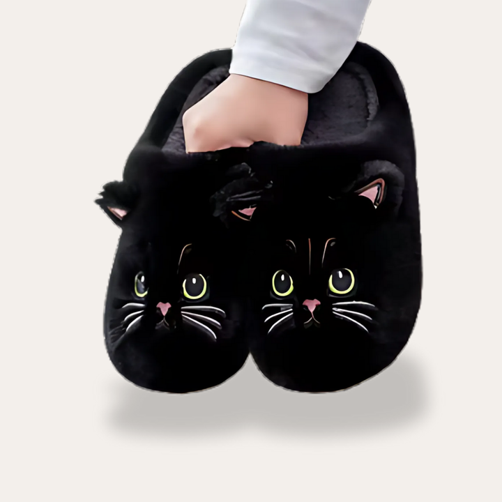 Orthopädische Damen Plüsch Katzen Hausschuhe | Vestea