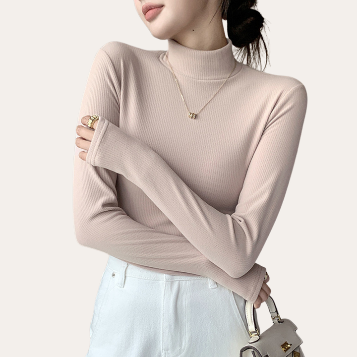 Damen Rollkragen Langarm Slim Fit Oberteil | Vestea
