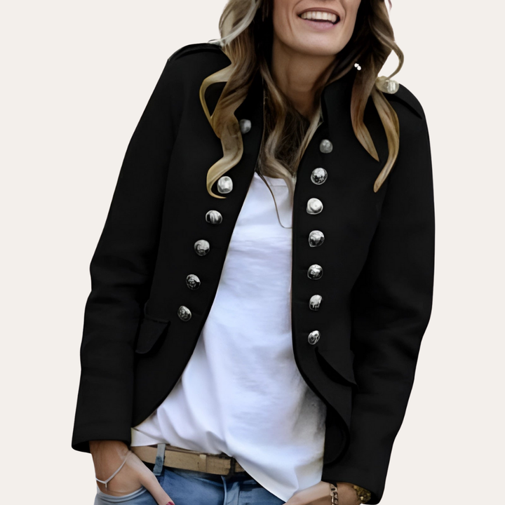 Damen Blazer mit Doppelreihe Knöpfen Elegant | Vestea