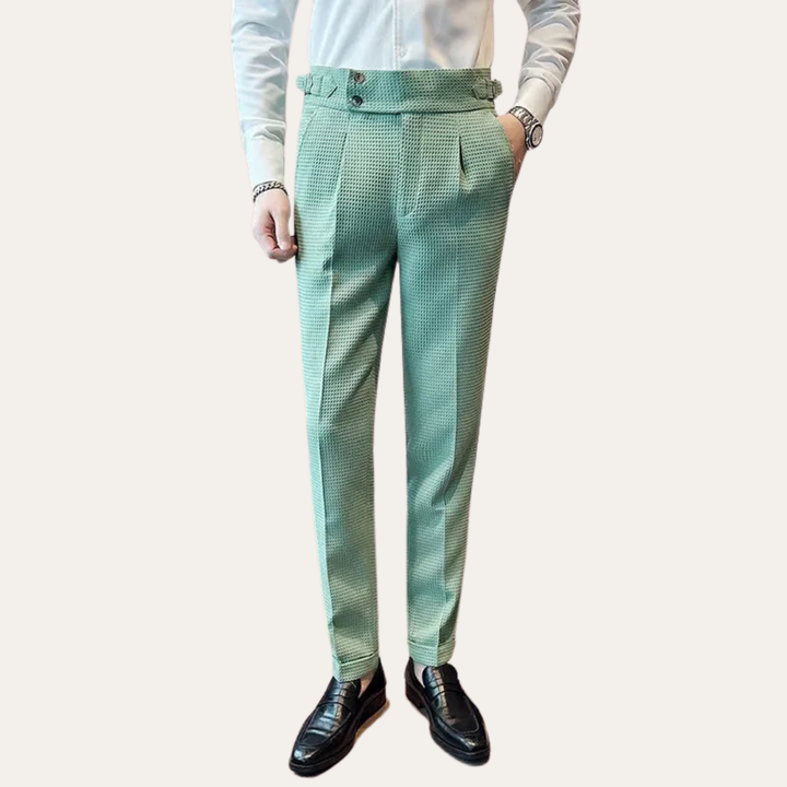 Herren Anzughose Slim Fit Hoher Bund Business Baumwollmischung | Vestea