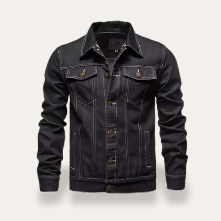 Herren Jeansjacke Denim Freizeitjacke Knöpfe | Vestea