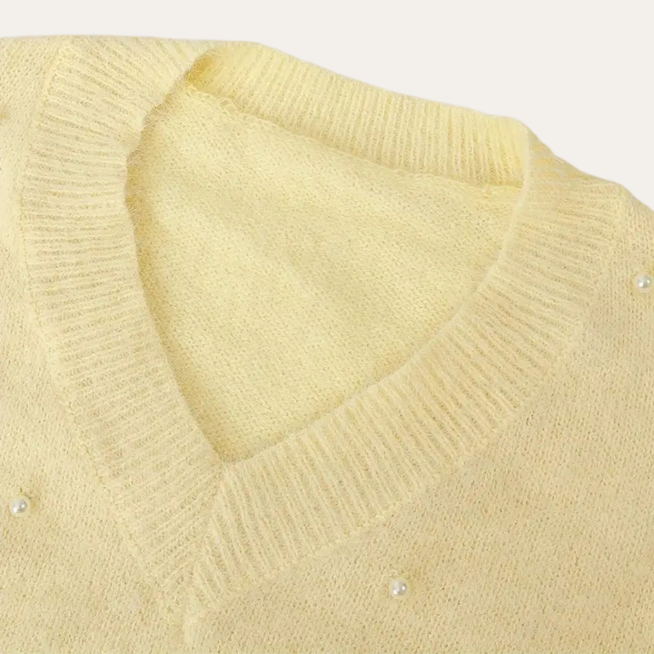 Strickpullover mit Perlendetails für Damen | Vestea