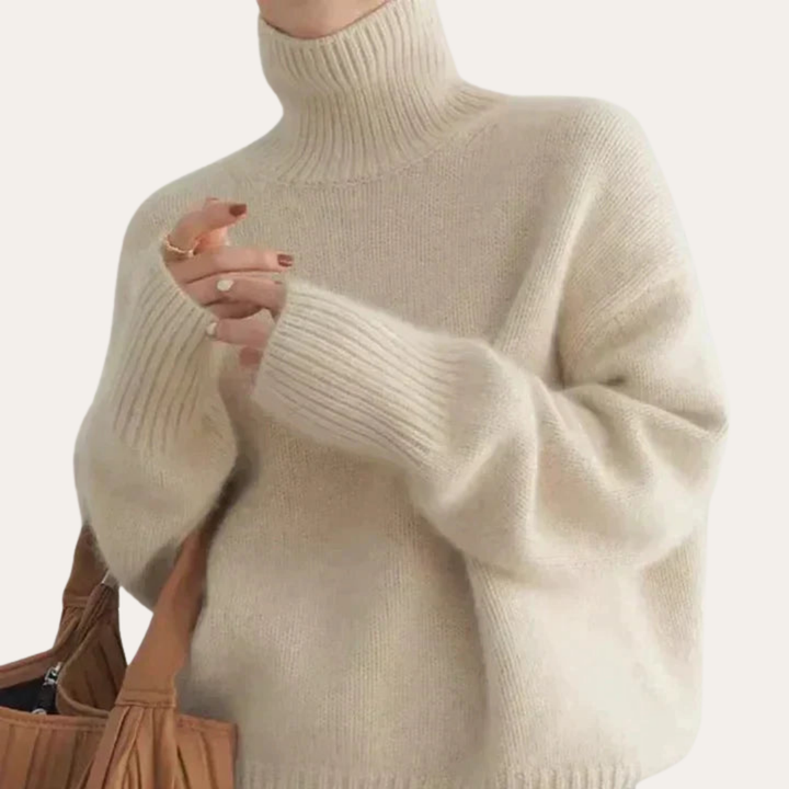 Damen Rollkragenpullover Strick Oversized Locker | Vestea