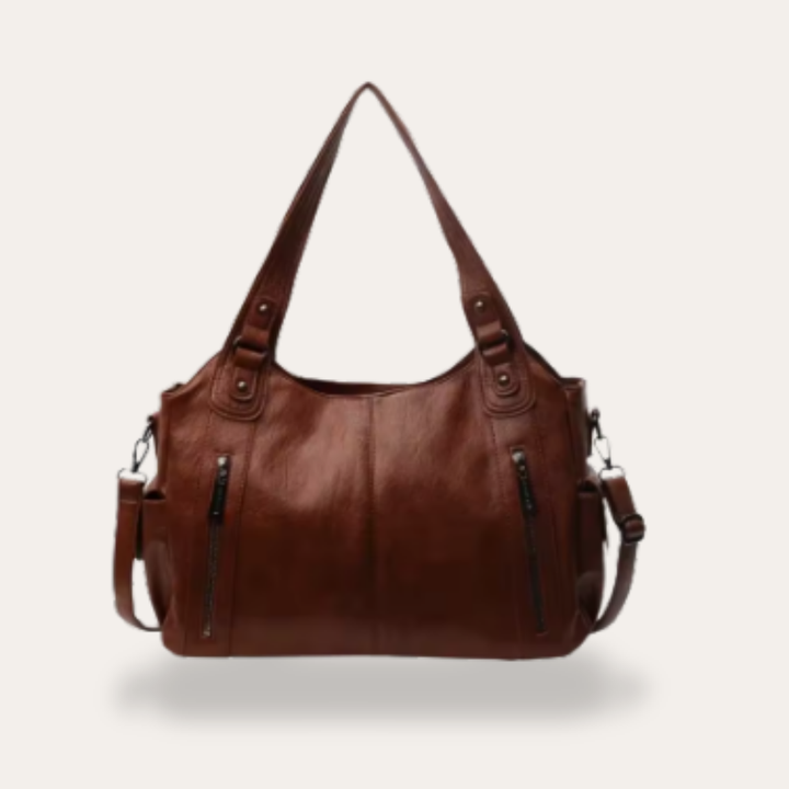 Damen Handtasche mit Schulterriemen und Reißverschlussfächern | Vestea