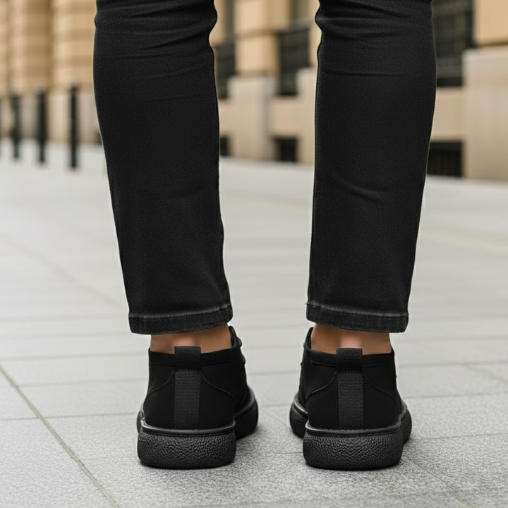 Zapatos ortopédicos para hombre con parte superior de ante y soporte acolchonado