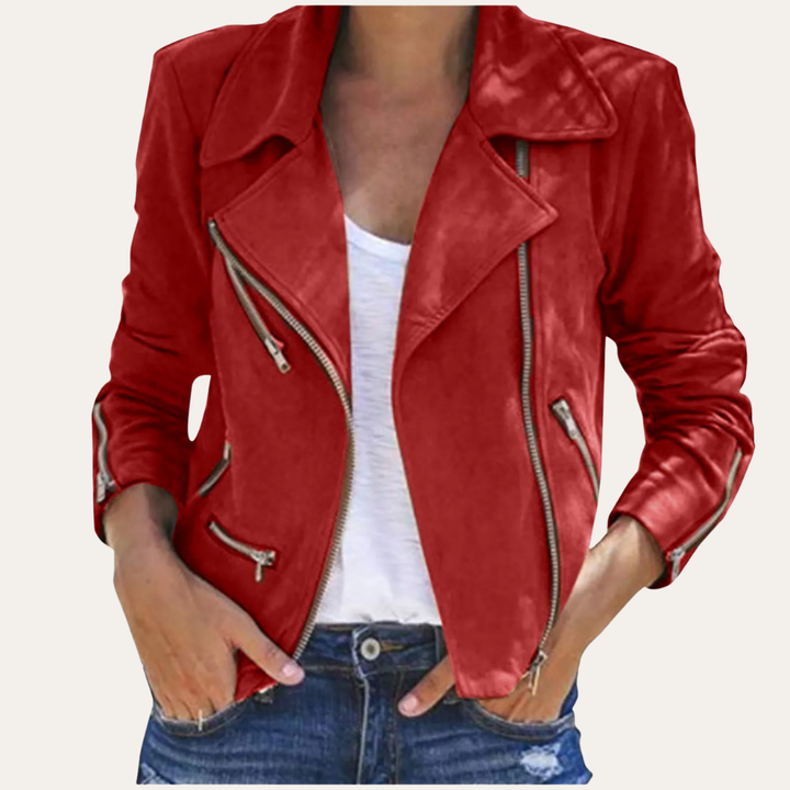Damen Jacke Bikerstil Kurz Übergangsjacke | Vestea