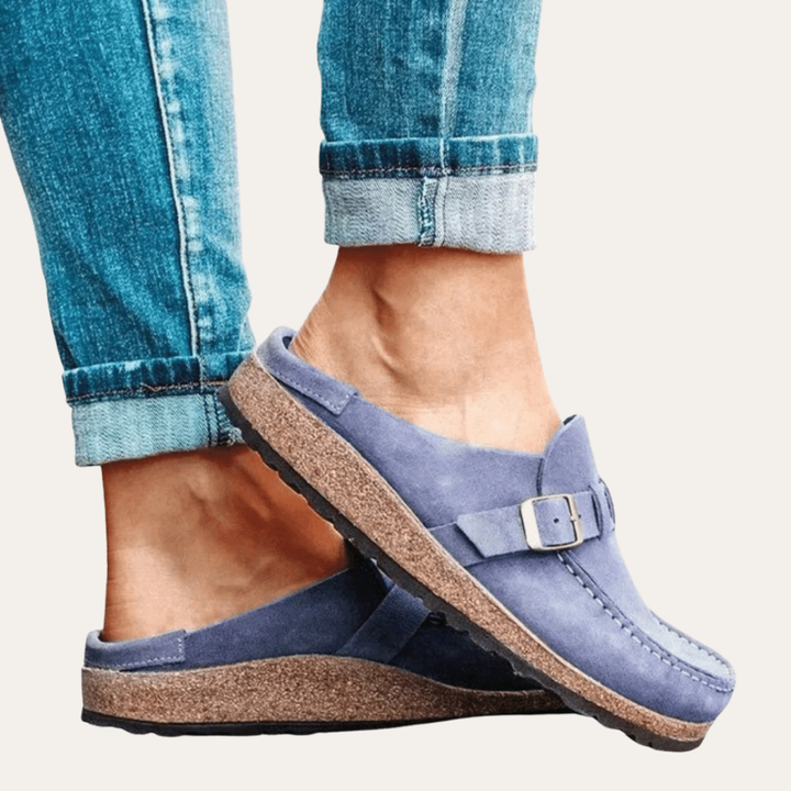 Orthopädische Clogs aus Wildleder für Damen | Vestea
