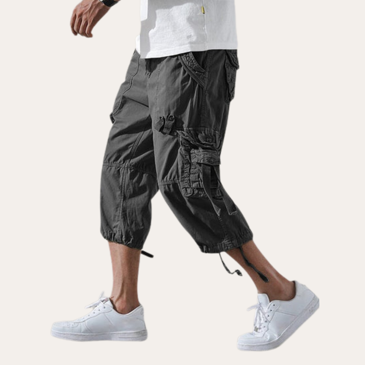 Herren 3/4 Cargo Shorts mit Taschen und Kordelzug | Vestea