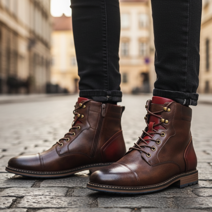 Herren Faux-Leder Stiefeletten mit Reißverschluss | Vestea