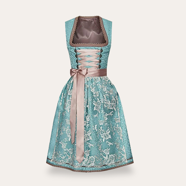 Damen Dirndlkleid mit Schürze und Spitzenmieder | Vestea