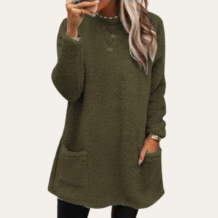 Fleece Pullover Damen Langarm Mit Taschen | Vestea
