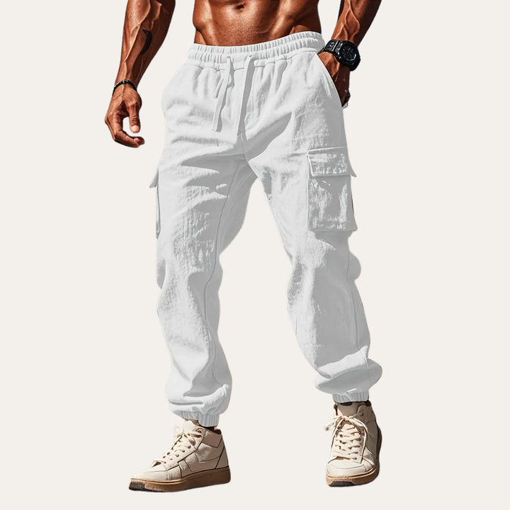 Herren Leinen Cargo Hose Atmungsaktive Sommerhose für Männer | Vestea