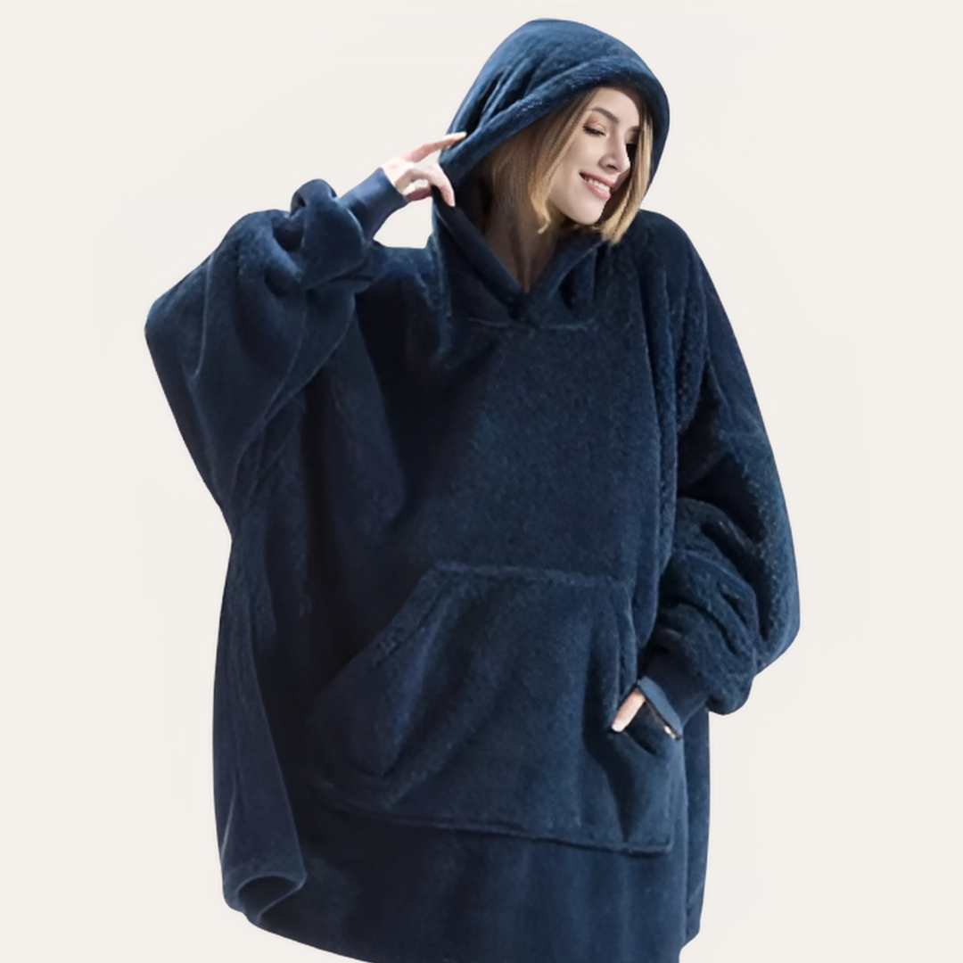 Damen Oversize Hoodie Fleece Kapuzenpullover | Vestea