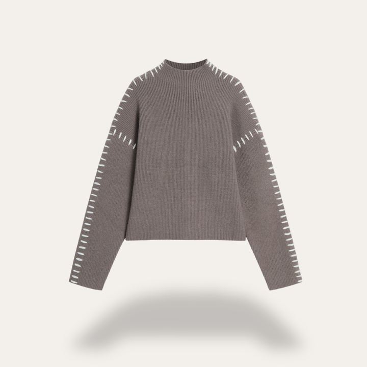 Damen Strickpullover Rundhals Langarm Locker | Vestea