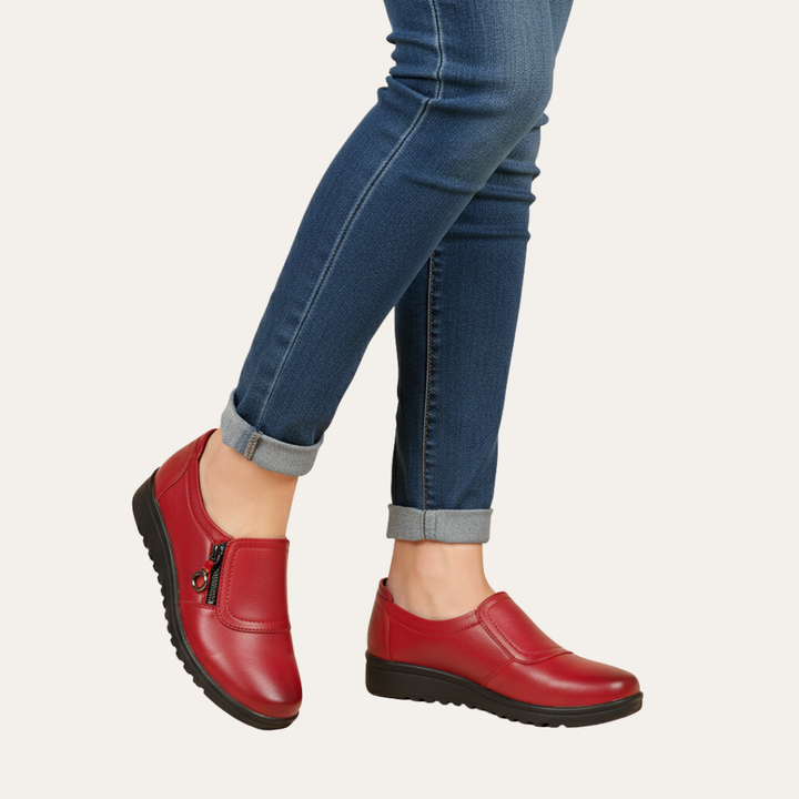 Orthopädische Damen Slip-On Bequeme Freizeitschuhe mit Reißverschluss | Vestea
