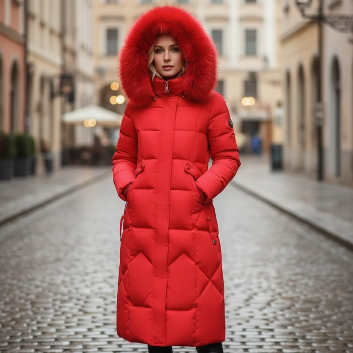 Damen Winter Steppmantel Kapuze Lang | Vestea