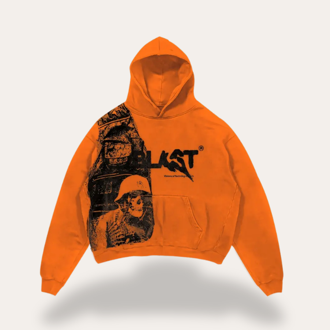 Damen Casual Streetwear Blast Hoodie mit Soldaten-Print | Vestea